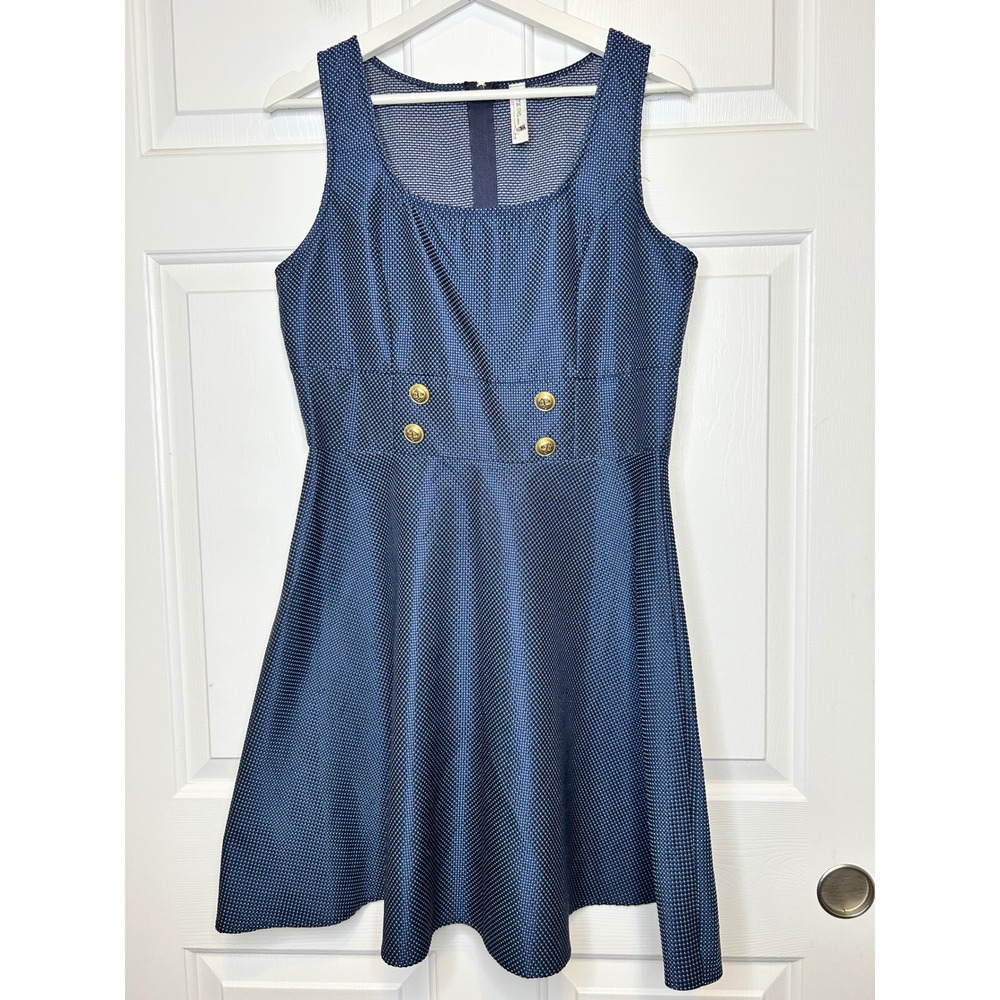 Pink Owl Navy Fit & Flare Dress Large‎